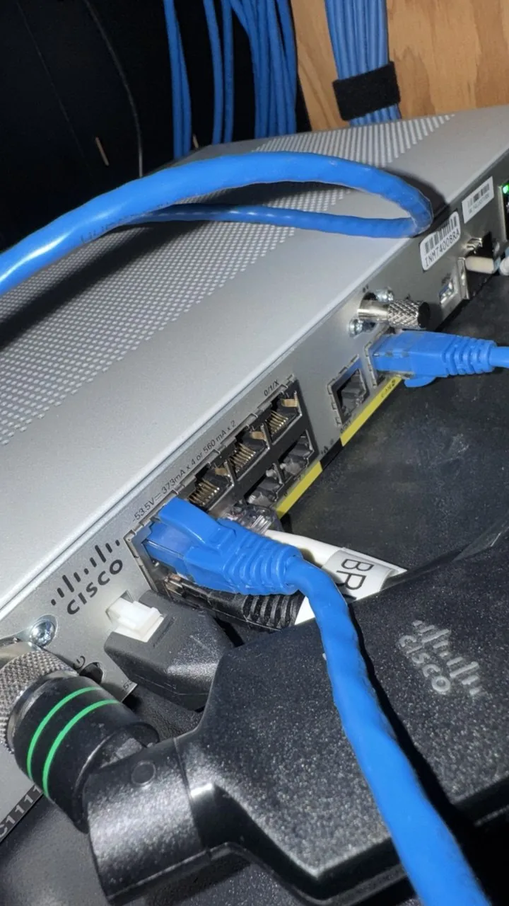 Labeled patch cable landed in the correct Cisco port