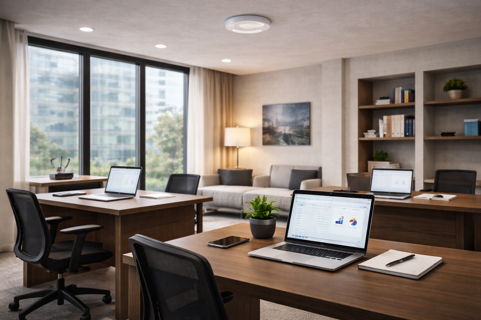 Small modern office with stable Wi-Fi and network support